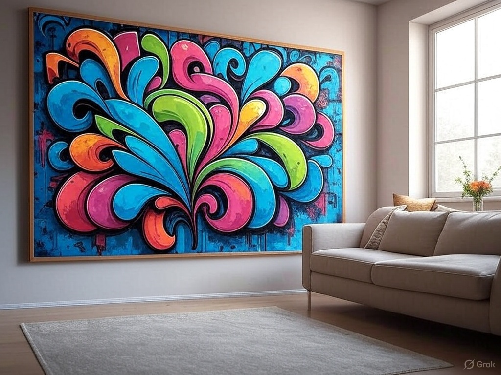 Des oeuvres graffiti comme décoration pour votre salon