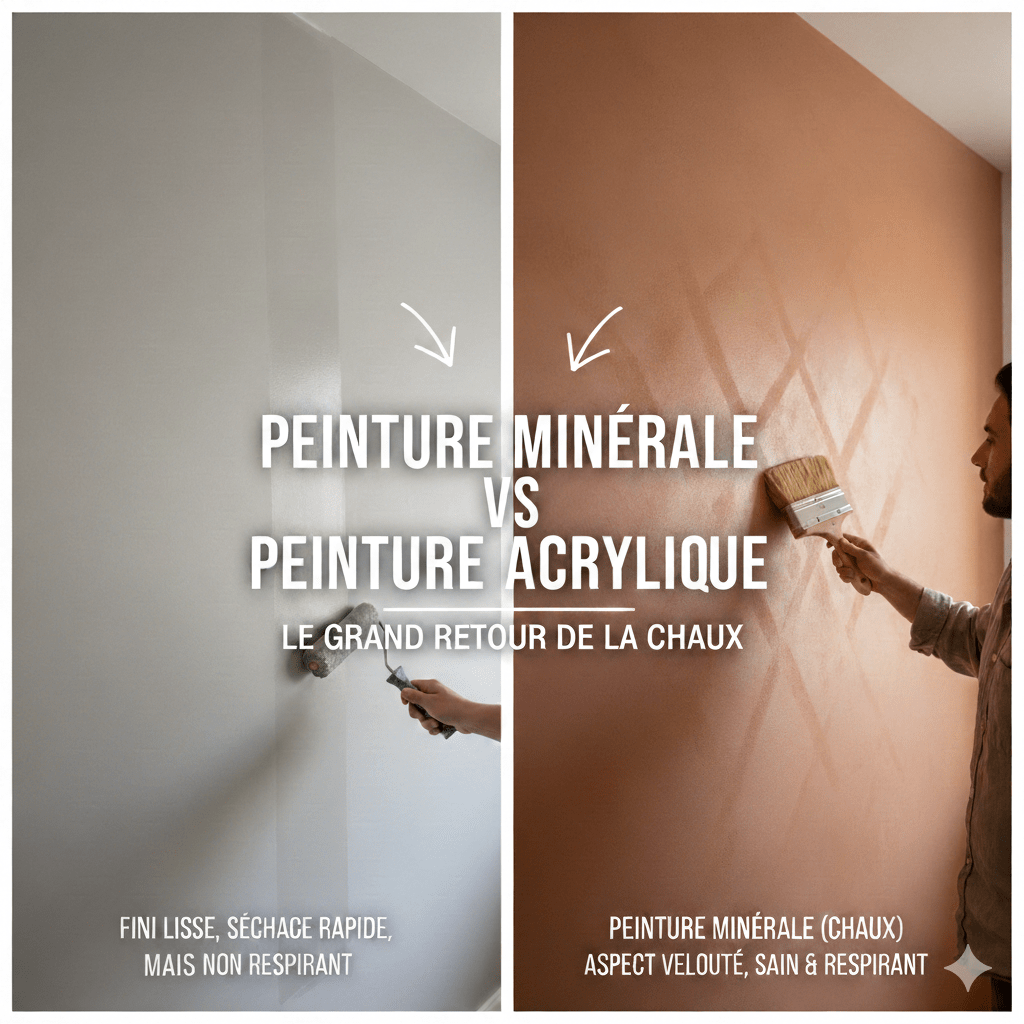 Peinture minérale vs Peinture acrylique : Pourquoi la chaux revient en force dans nos salons ?