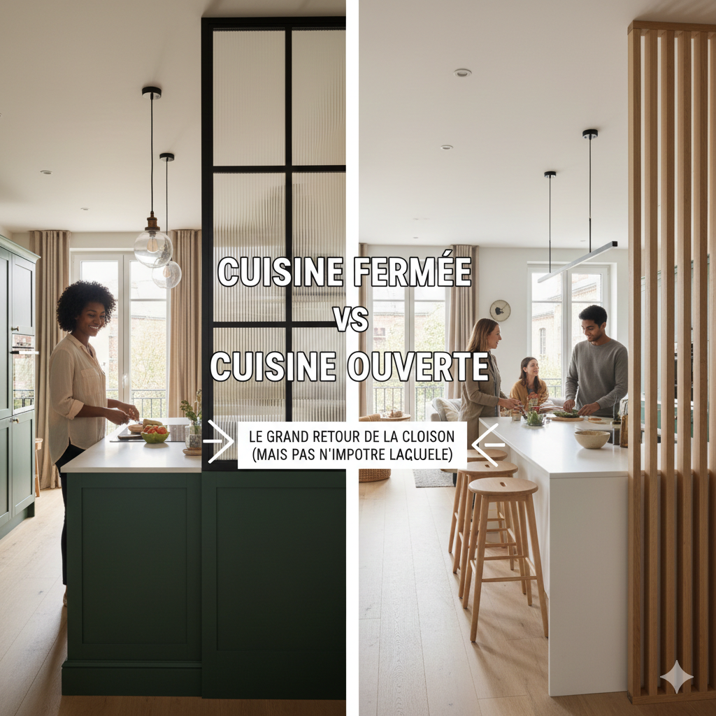 Cuisine fermée vs Cuisine ouverte : Le grand retour de la cloison (mais pas n&rsquo;importe laquelle)
