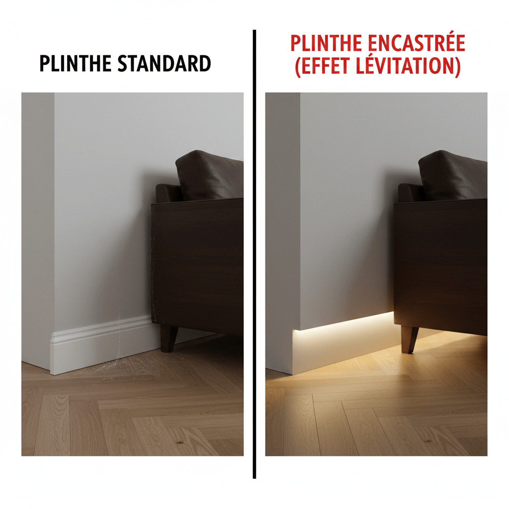 Plinthes invisibles ou encastrées : Le détail architectural qui change tout