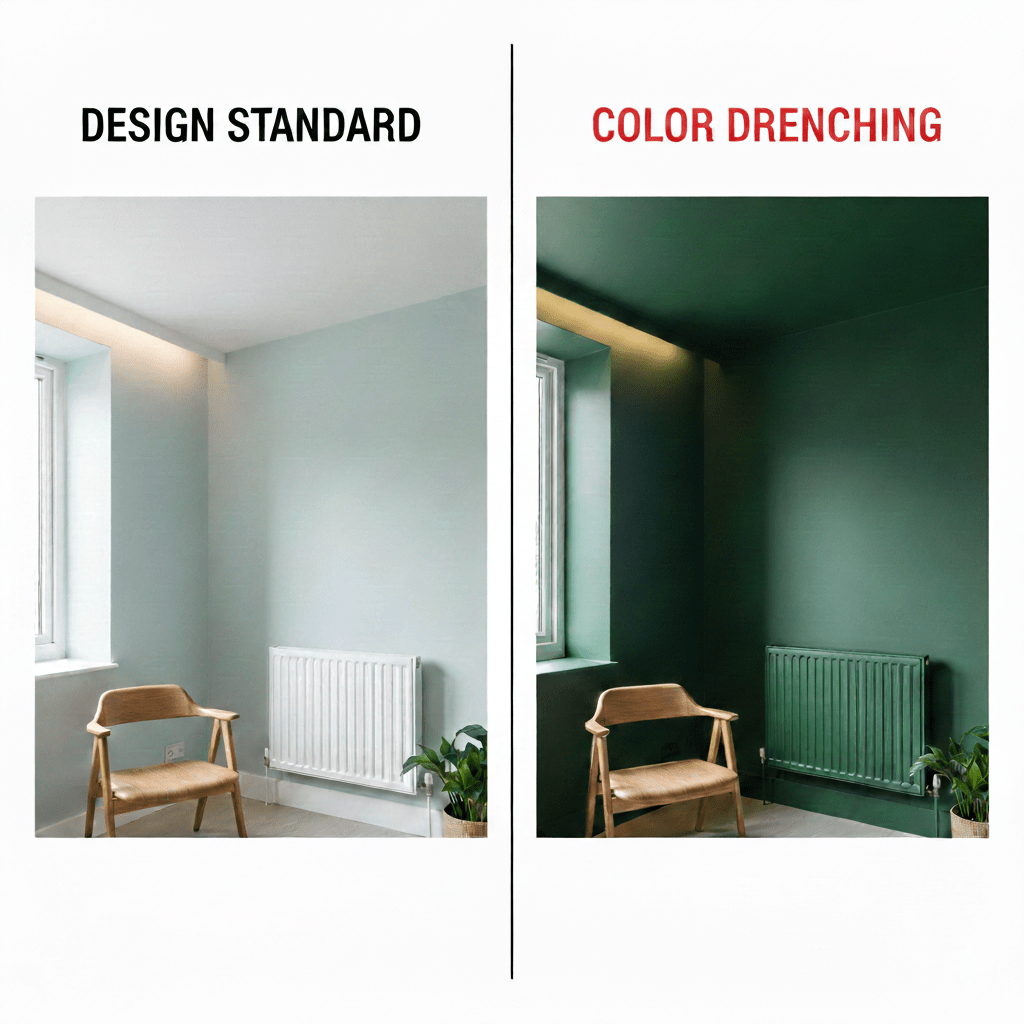 Le « Color Drenching » : Pourquoi peindre vos radiateurs et vos plafonds de la même couleur que vos murs ?