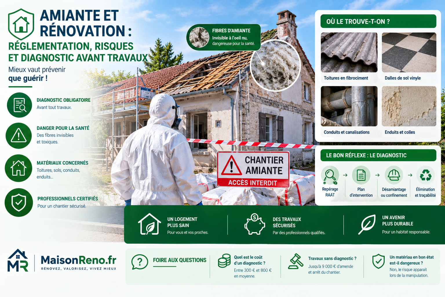Amiante et rénovation : Réglementation, risques et diagnostic avant travaux