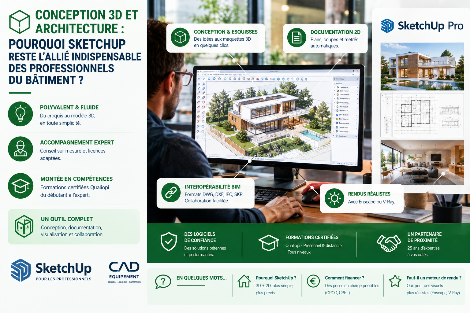 Conception 3D et architecture : Pourquoi SketchUp reste l’allié indispensable des professionnels du bâtiment