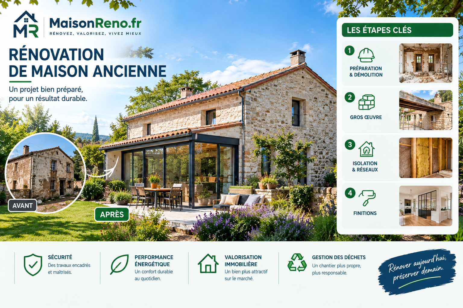 Rénovation de maison ancienne : Les étapes clés pour un chantier sécurisé et durable