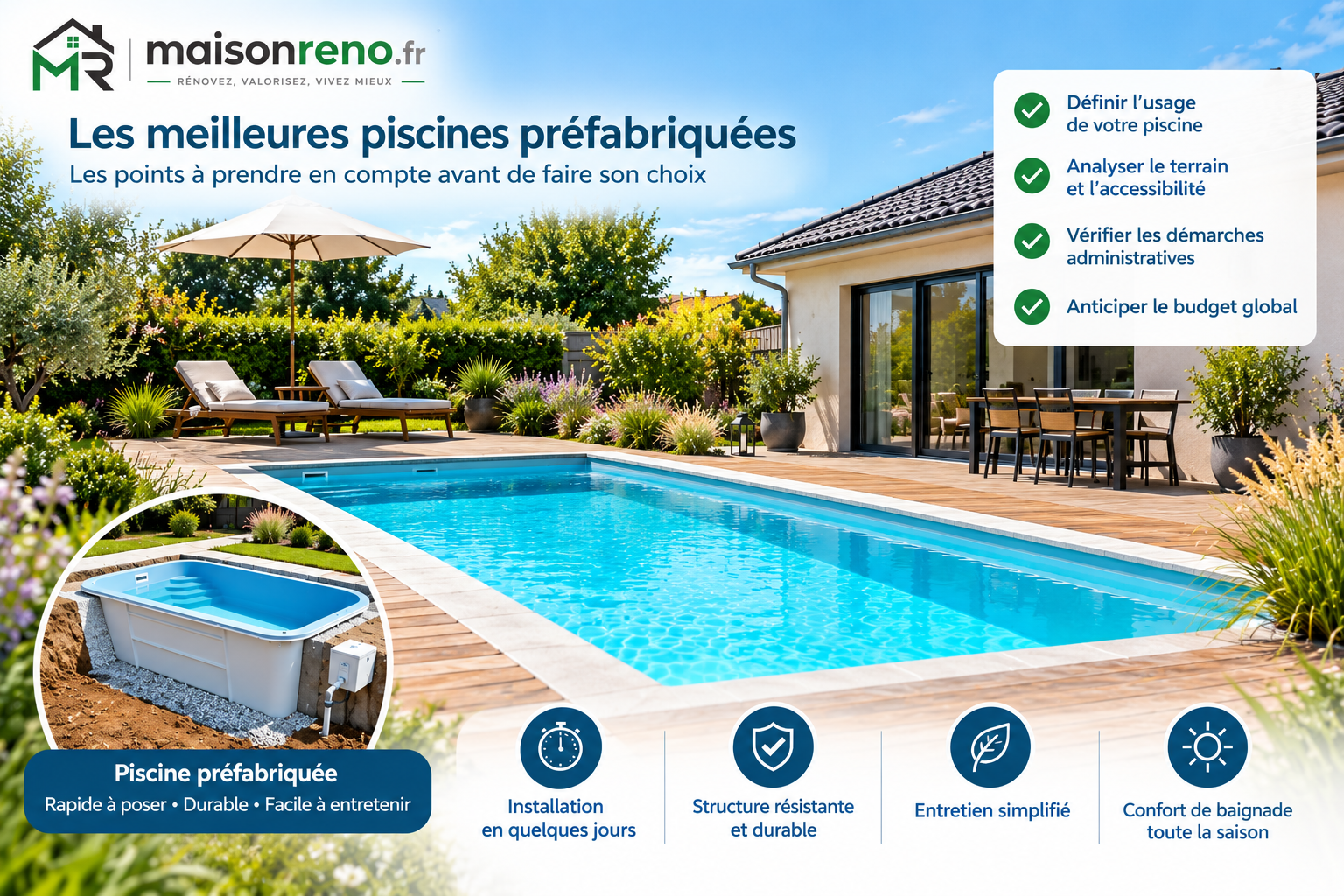 Les meilleures piscines préfabriquées : les points à prendre en compte avant de faire son choix